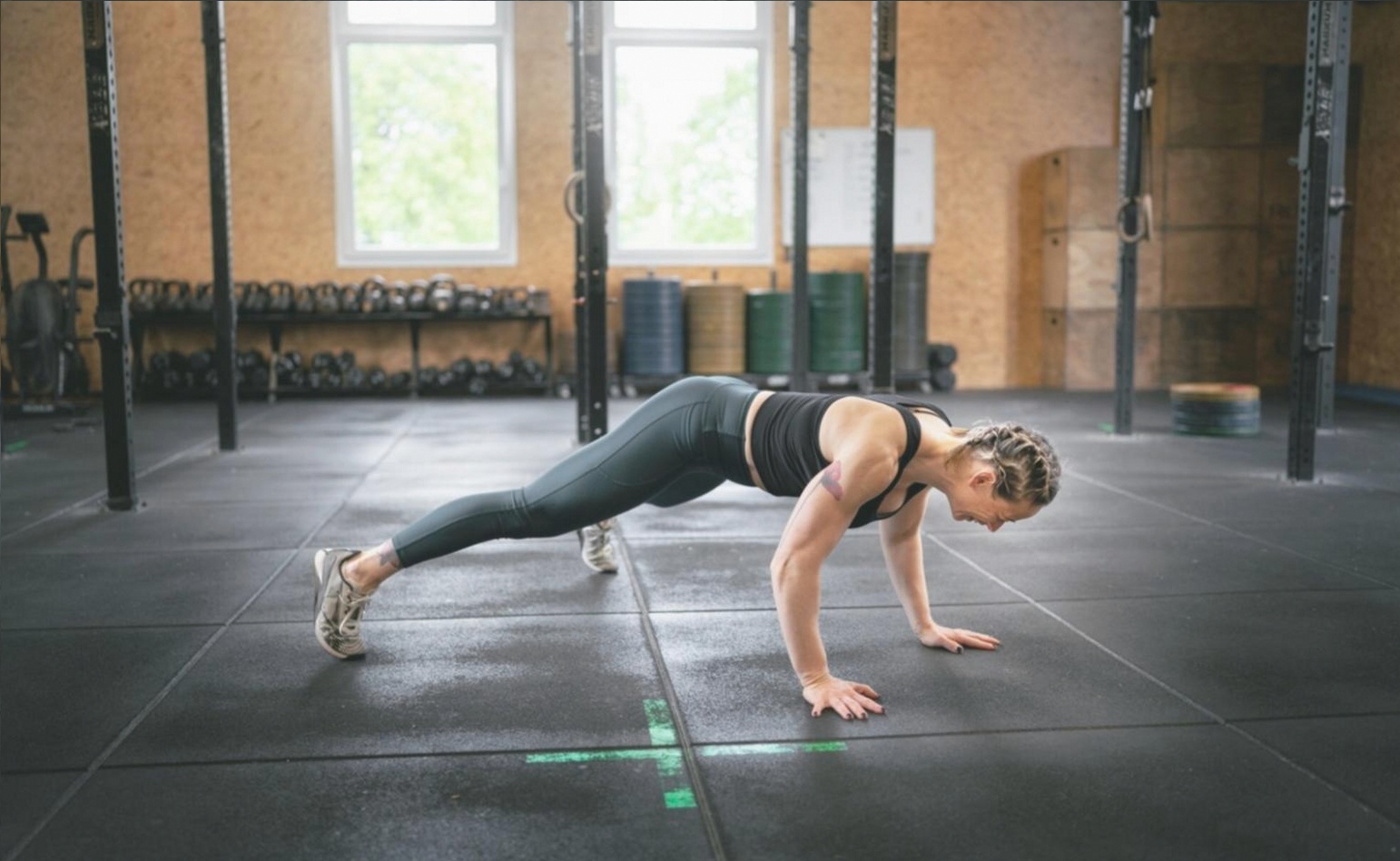 Athlète CrossFit en démonstration de technique avancée
